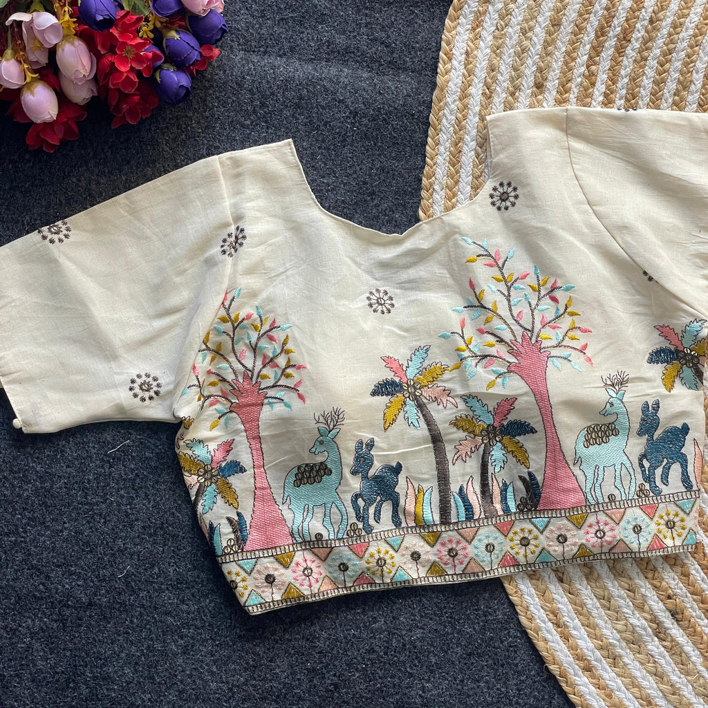 Tanvi Khadi Embrodery Work Blouse