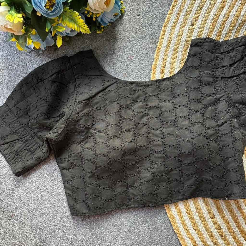 Yashvi Black Colour Hakoba Cotton Blouse