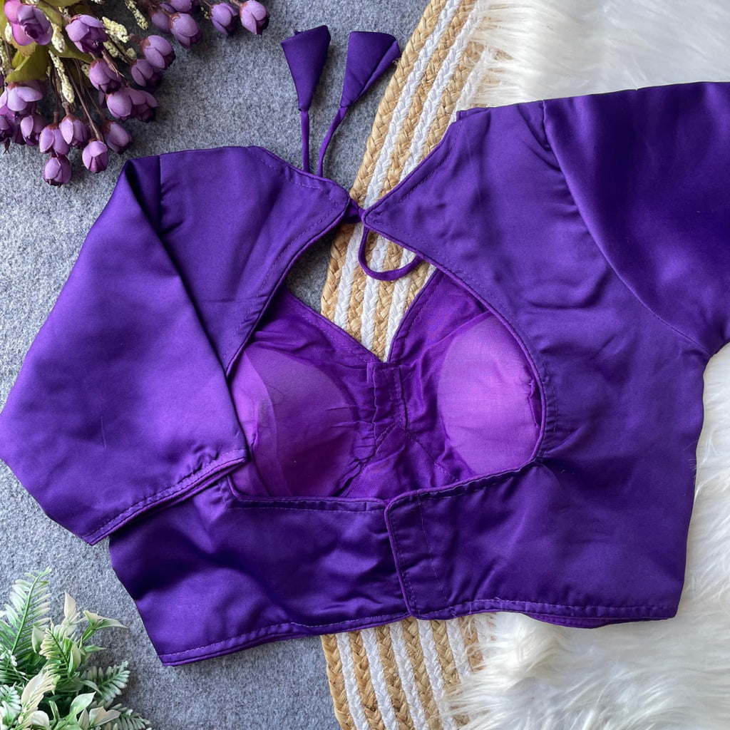 Purple color malai satin Blouse