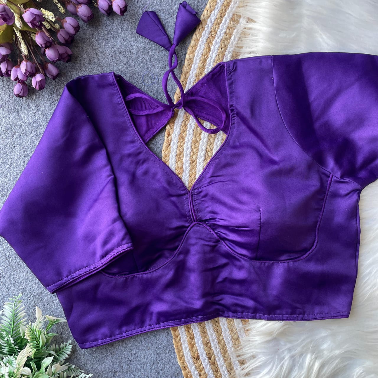 Purple color malai satin Blouse