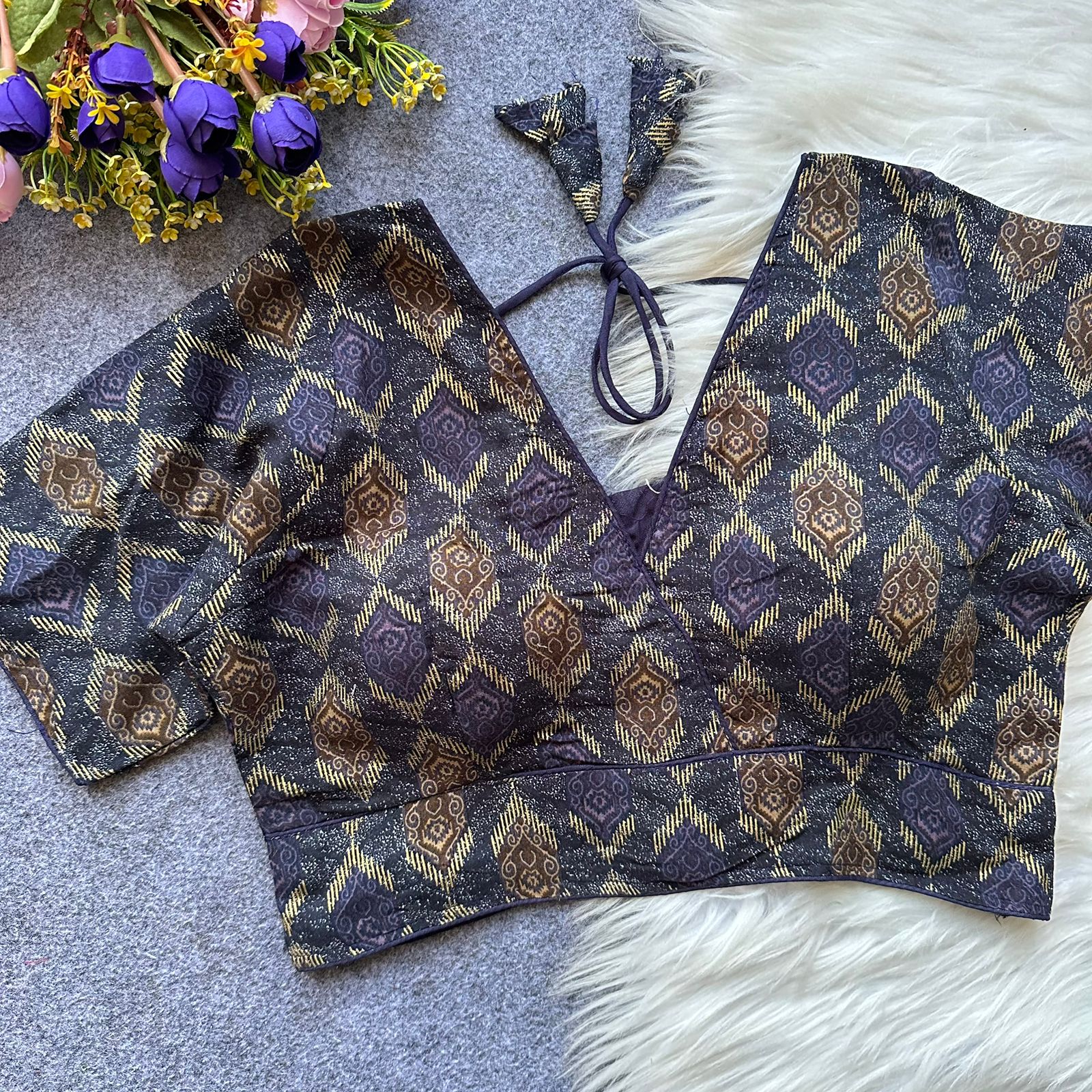 Rupal Reyon Blue colour blouse