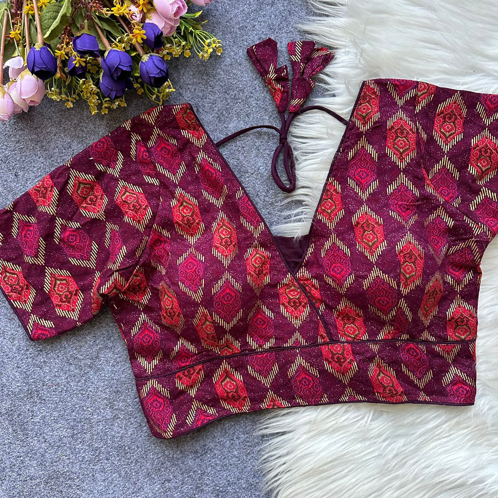 Devika Red colour Printed Blouse