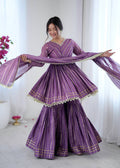 Elegant Purple Color Hand Work Anarkali Ethnic Suit Set