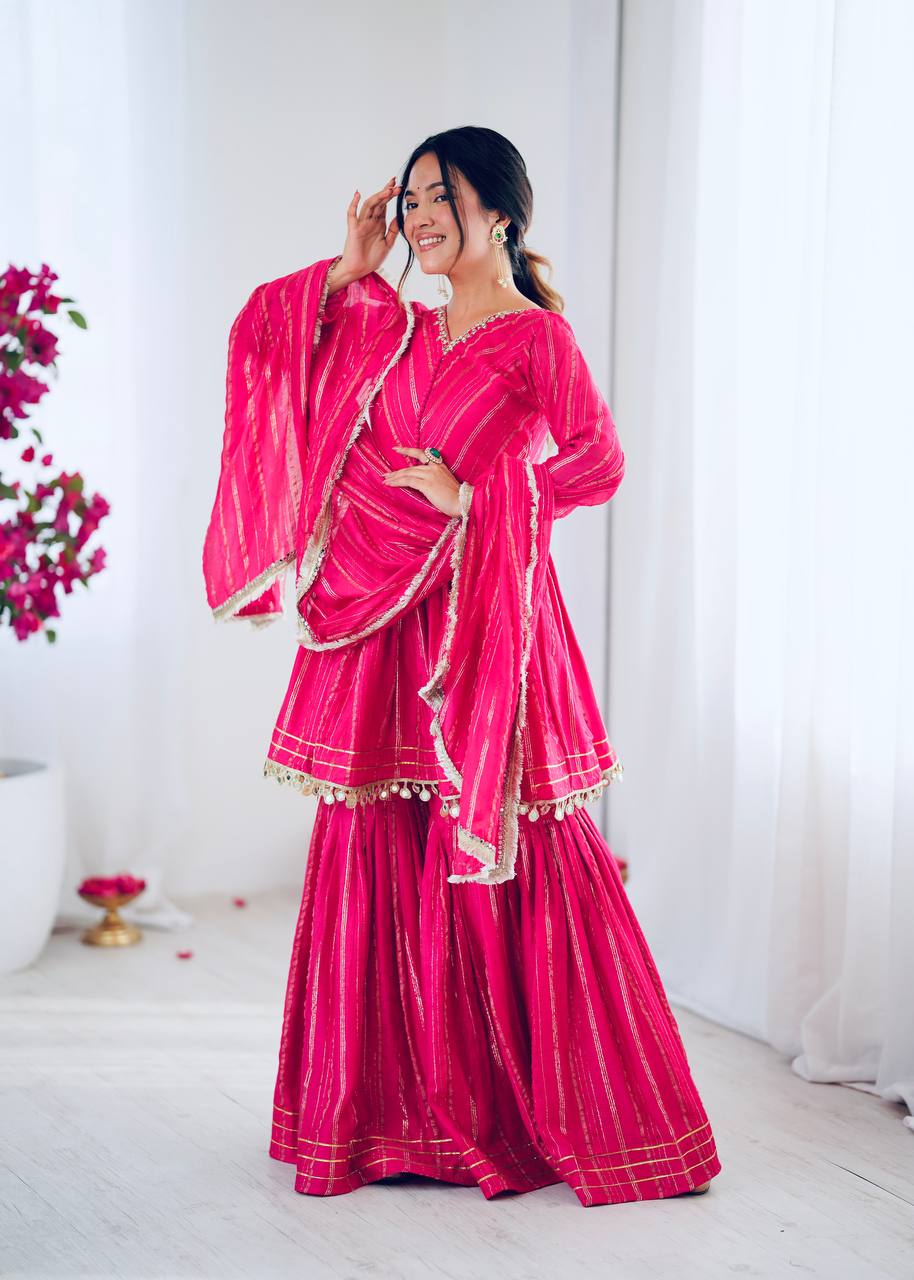 Festive Pink Color Anarkali Ethnic Suit Set