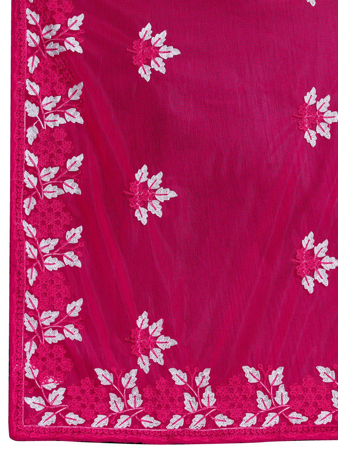 Festive Maroon Soft Net Embroidery Work Saree