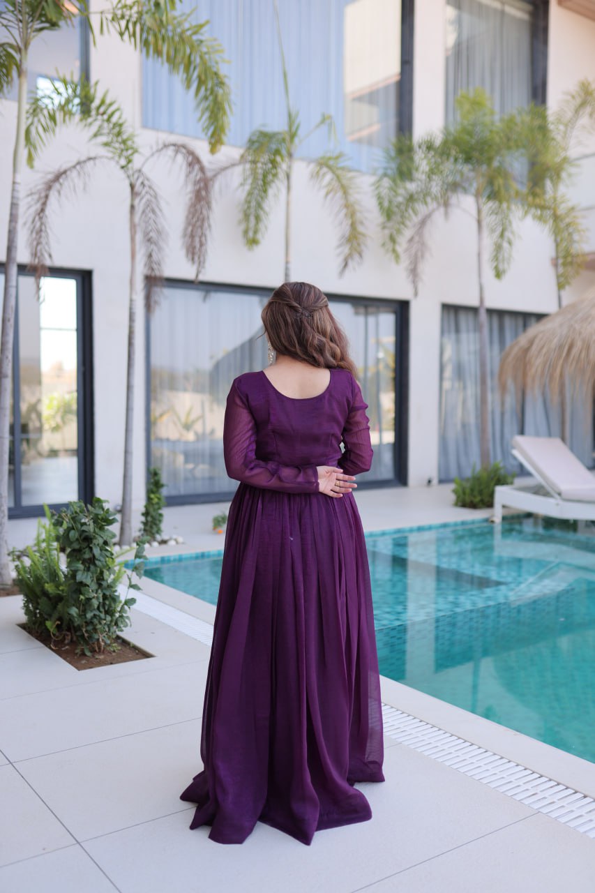 Purple Color Designer Festive Anarkali Gown