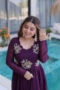 Purple Color Designer Festive Anarkali Gown
