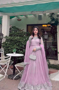 Rose Pink Foux Gorgette Embroidered Lehengha Set