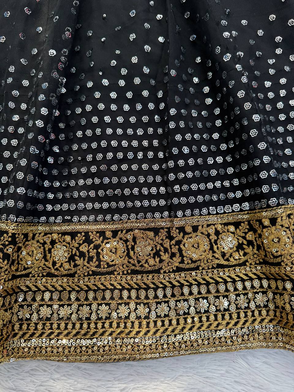 Designer Black Color Sequence Thread Heavy Work Anarkali Gown