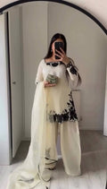 Elegant White colour Sequnce Work Kurta with Dupatta Set