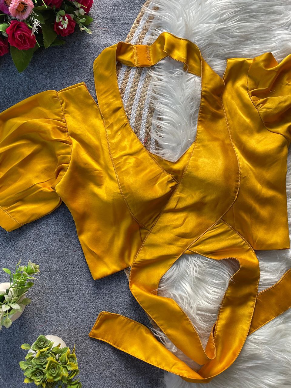 Aishwarya Malai satin blouse