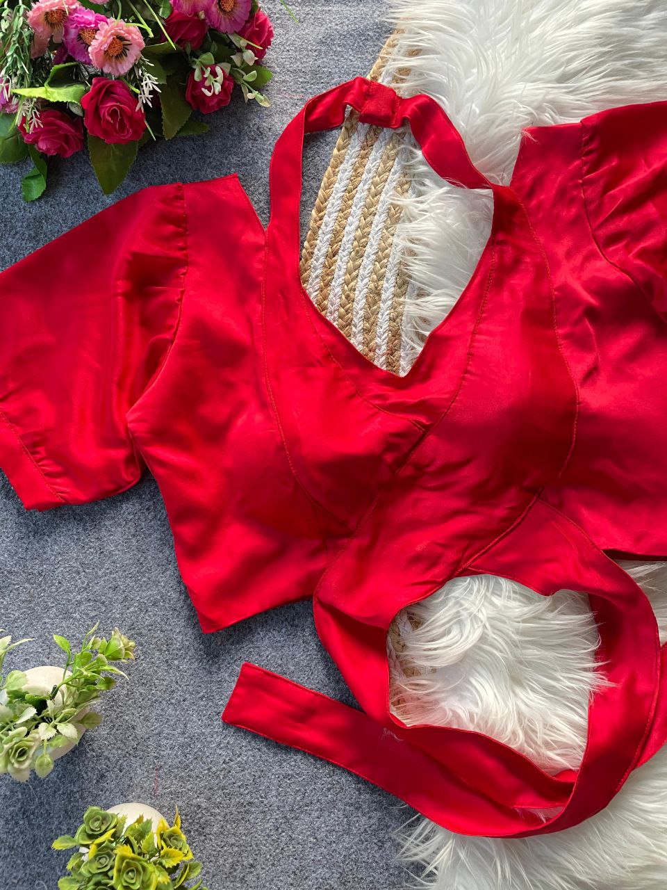Disha Malai satin blouse