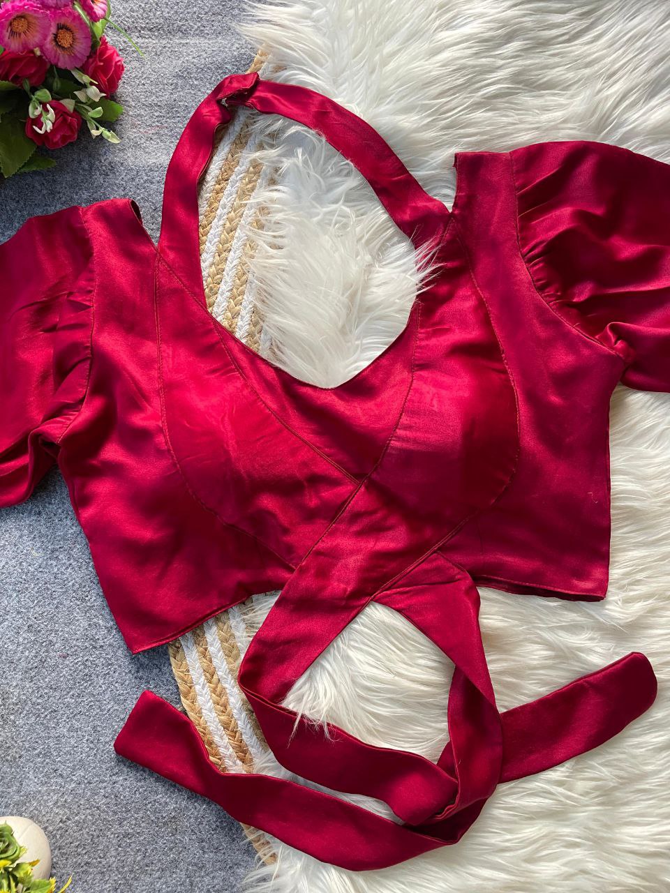 Mumtaz Malai satin blouse