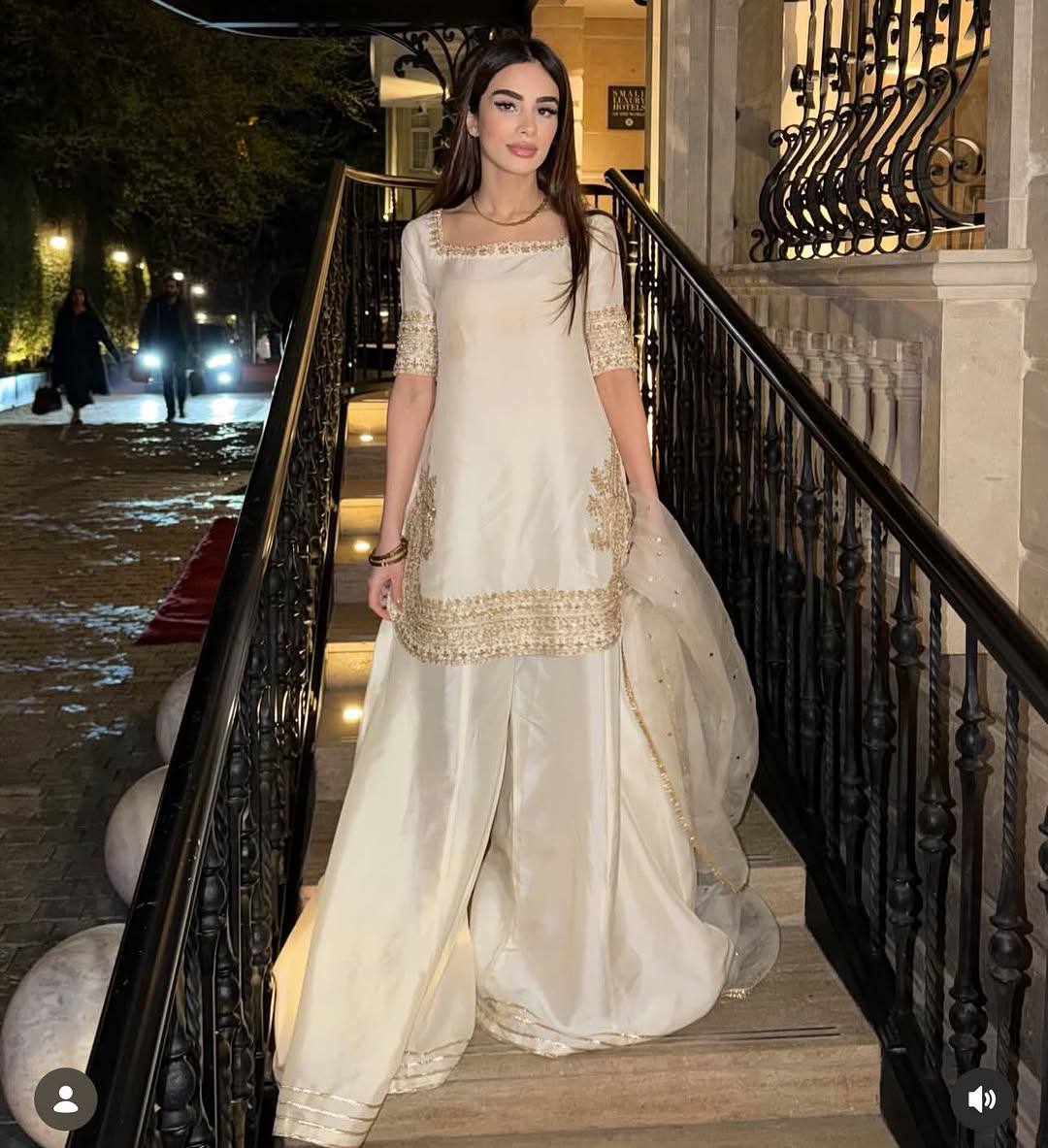 Delightful White Colour Sequnce Work Three Piece Suit