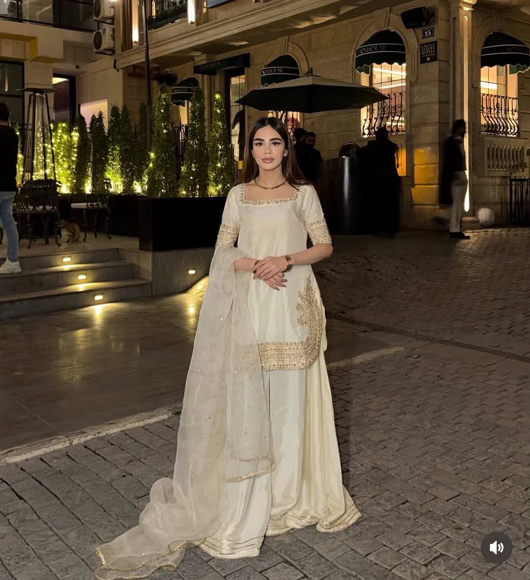 Delightful White Colour Sequnce Work Three Piece Suit