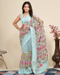 Gray Colour Saree With Unstitched Blouse