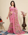 Premium Pink Colour Saree With Unstitched Blouse