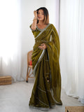 Lightweight Mehendi Soft Silk Saree