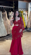 Bollywood Style Red Sequnce Work Saree