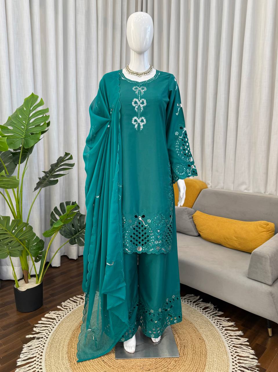 Moonlight Glam Rama Color Intricate Thred work Sharara Suit