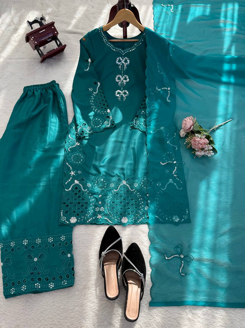 Moonlight Glam Rama Color Intricate Thred work Sharara Suit