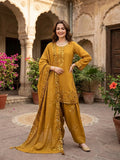 Golden Hour Fit Musted Yellow Farshi Plazzo Suit With Dupatta Set