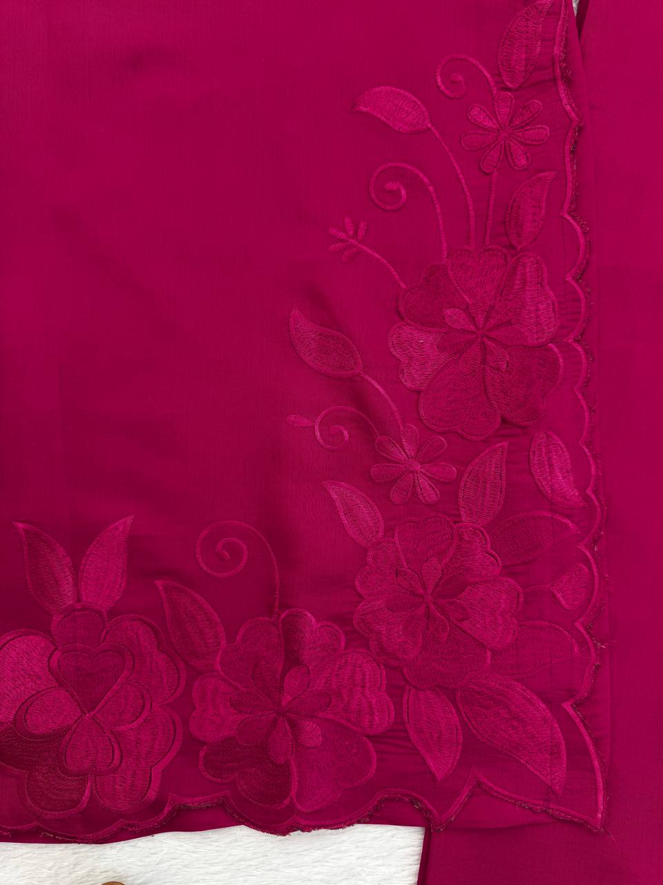 Desi Glow Rani Color Roman Silk Kurta Set
