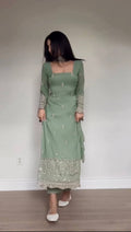 Diamond Era Pista Color Gorgette Sequnce Work Kurta Set