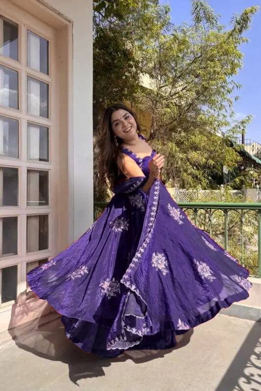 Bold Beauty Lavender Color Fendy Silk Anarkali Suit