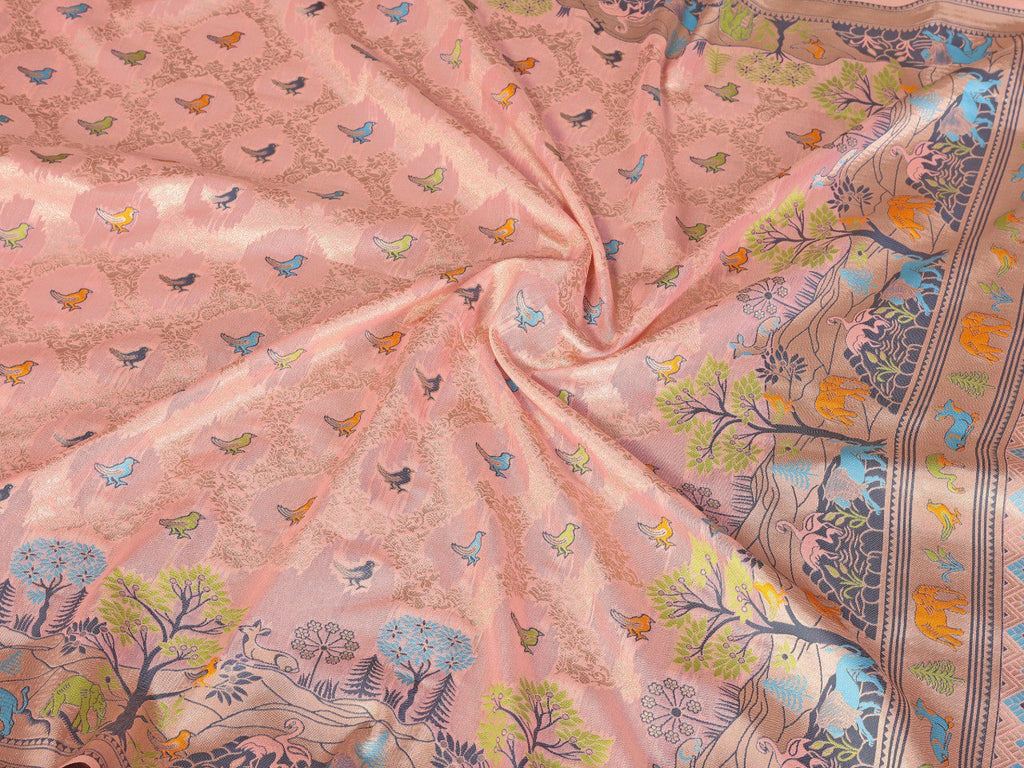 Dusty Peach Kashmiri Thread + Heavy Rajwadi Zari Saree