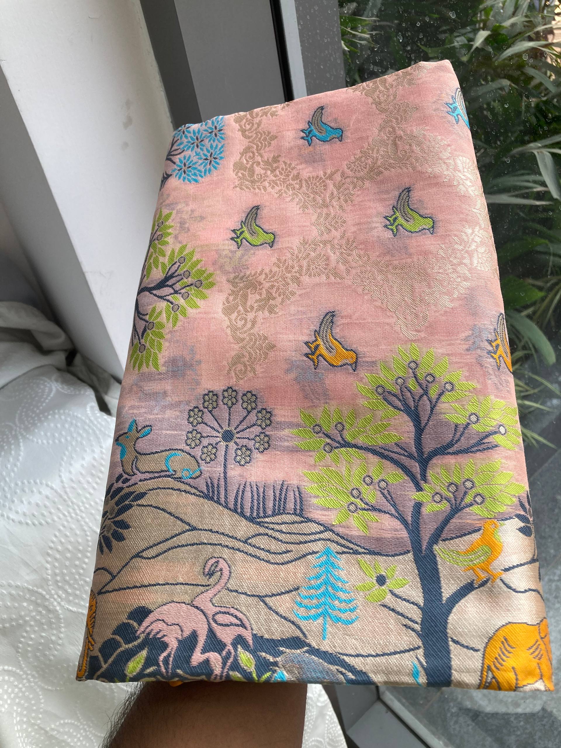 Dusty Peach Kashmiri Thread + Heavy Rajwadi Zari Saree