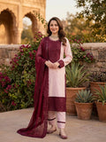 Blush Pink & Wine Color Natural Crep Sequnce work Suit