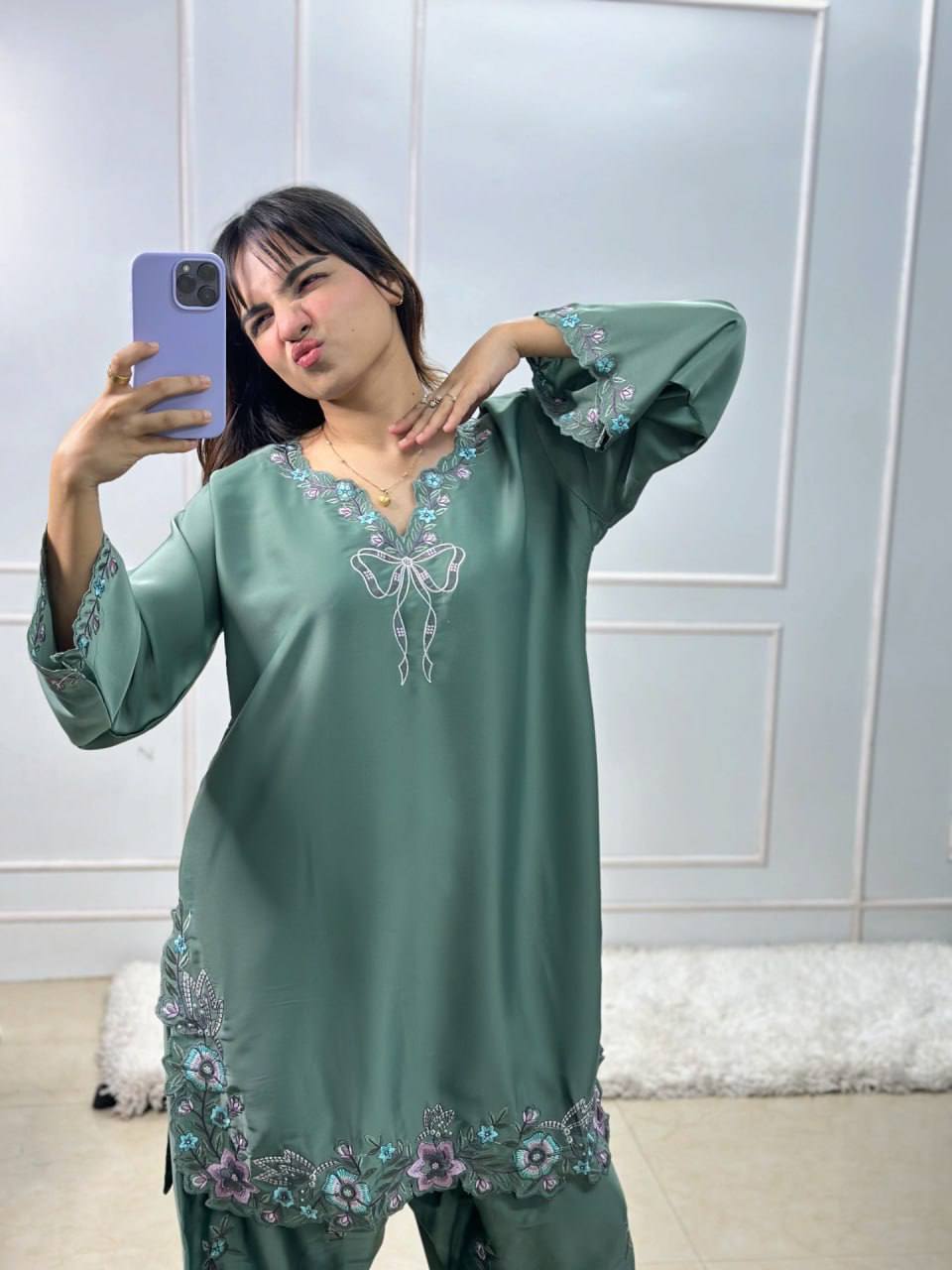 RichMood Rama Color Natural Crep Farshi Salwar Suit Set