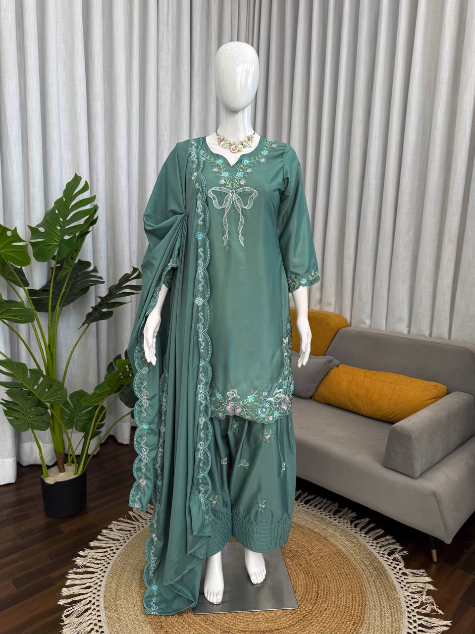 RichMood Rama Color Natural Crep Farshi Salwar Suit Set