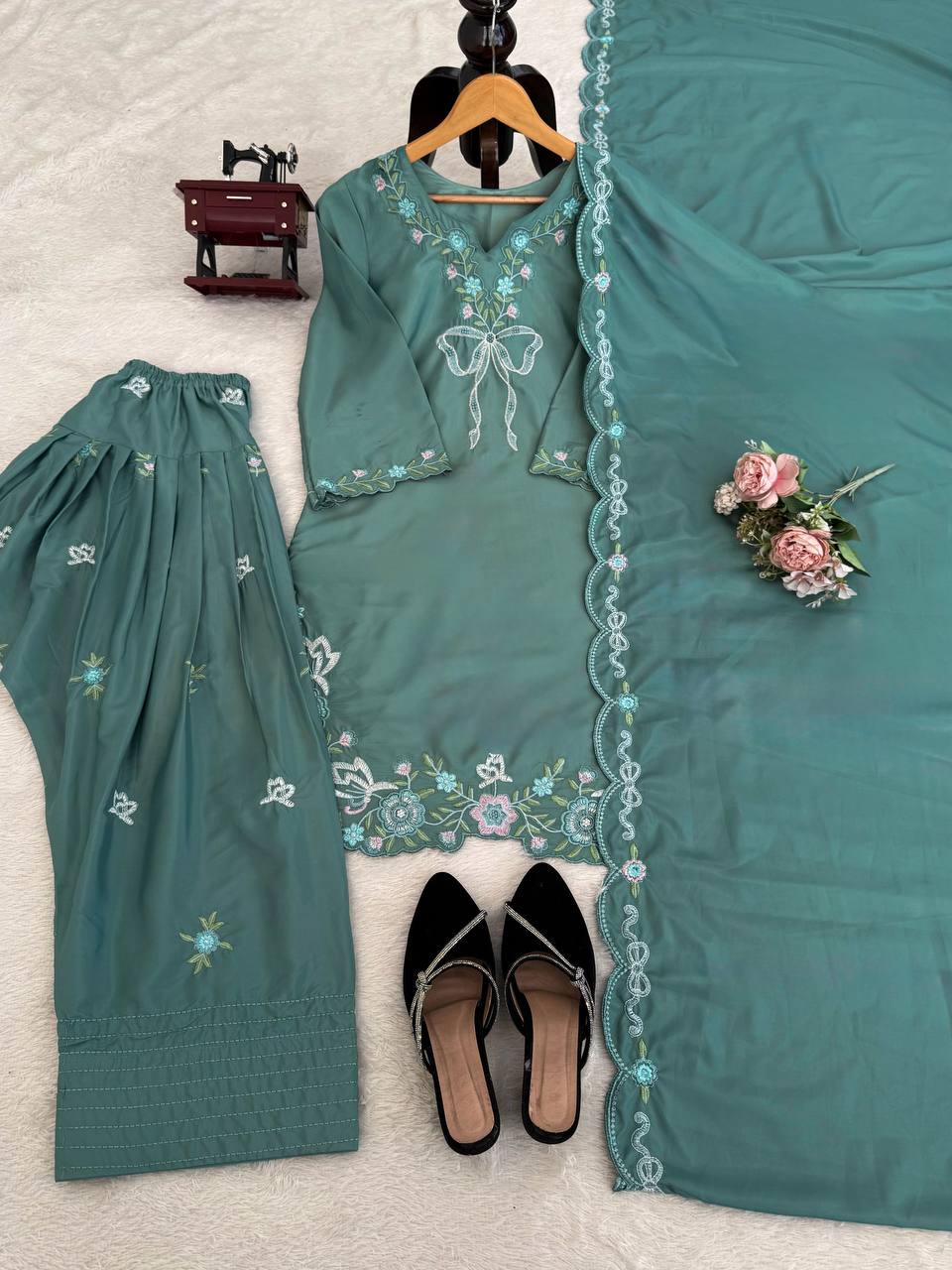 RichMood Rama Color Natural Crep Farshi Salwar Suit Set