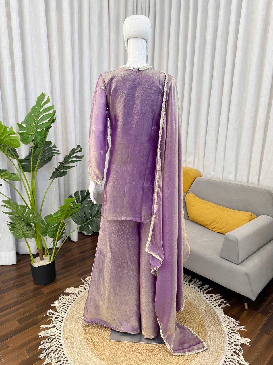 Lavender Embroidered Pakistani Suit Set