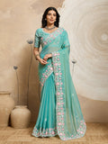 Feel Like Royalty In This Dreamy Mint Saree