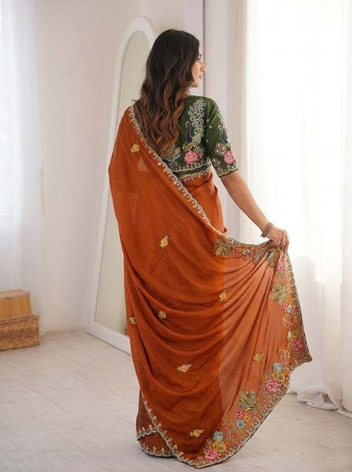 Copper Silk Premium Wedding Saree