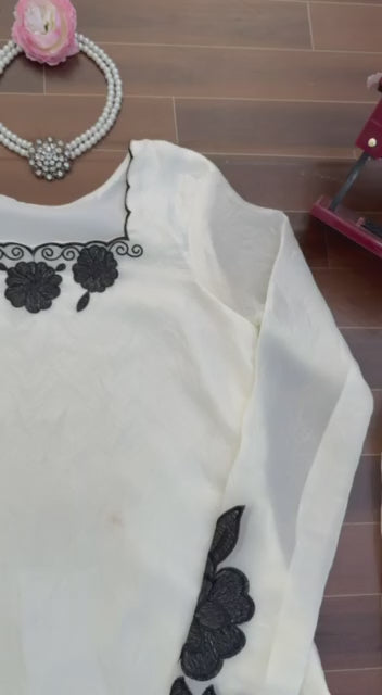 Elegant White colour Sequnce Work Kurta with Dupatta Set