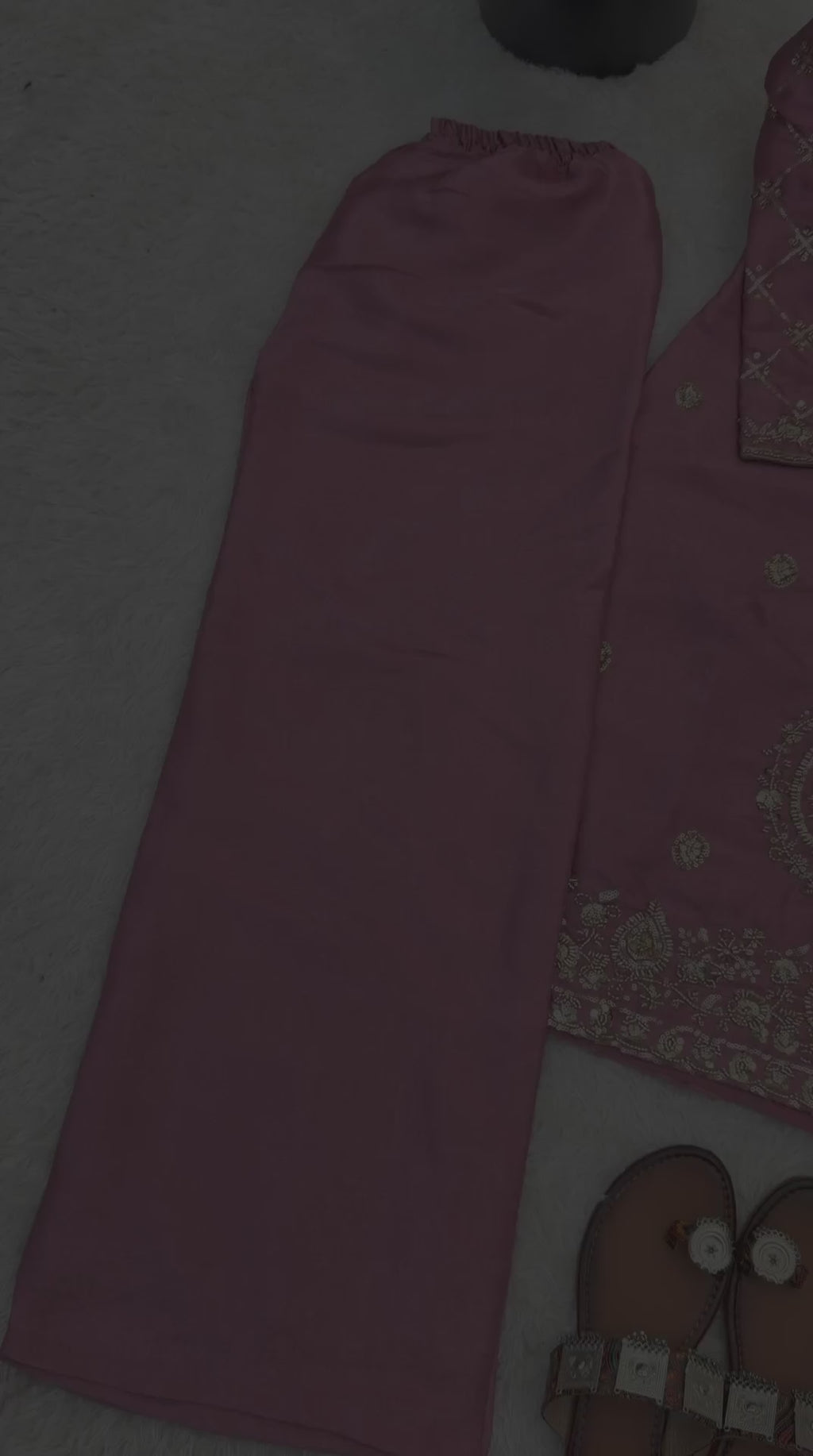 Pink Colour Heavy Embroidery Beads Kurta Plazzo Sets