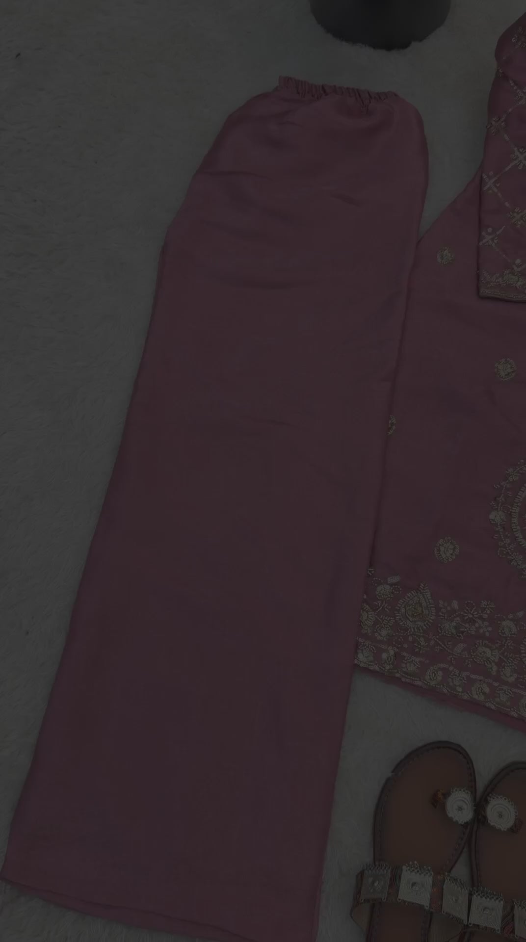 Pink Colour Heavy Embroidery Beads Kurta Plazzo Sets