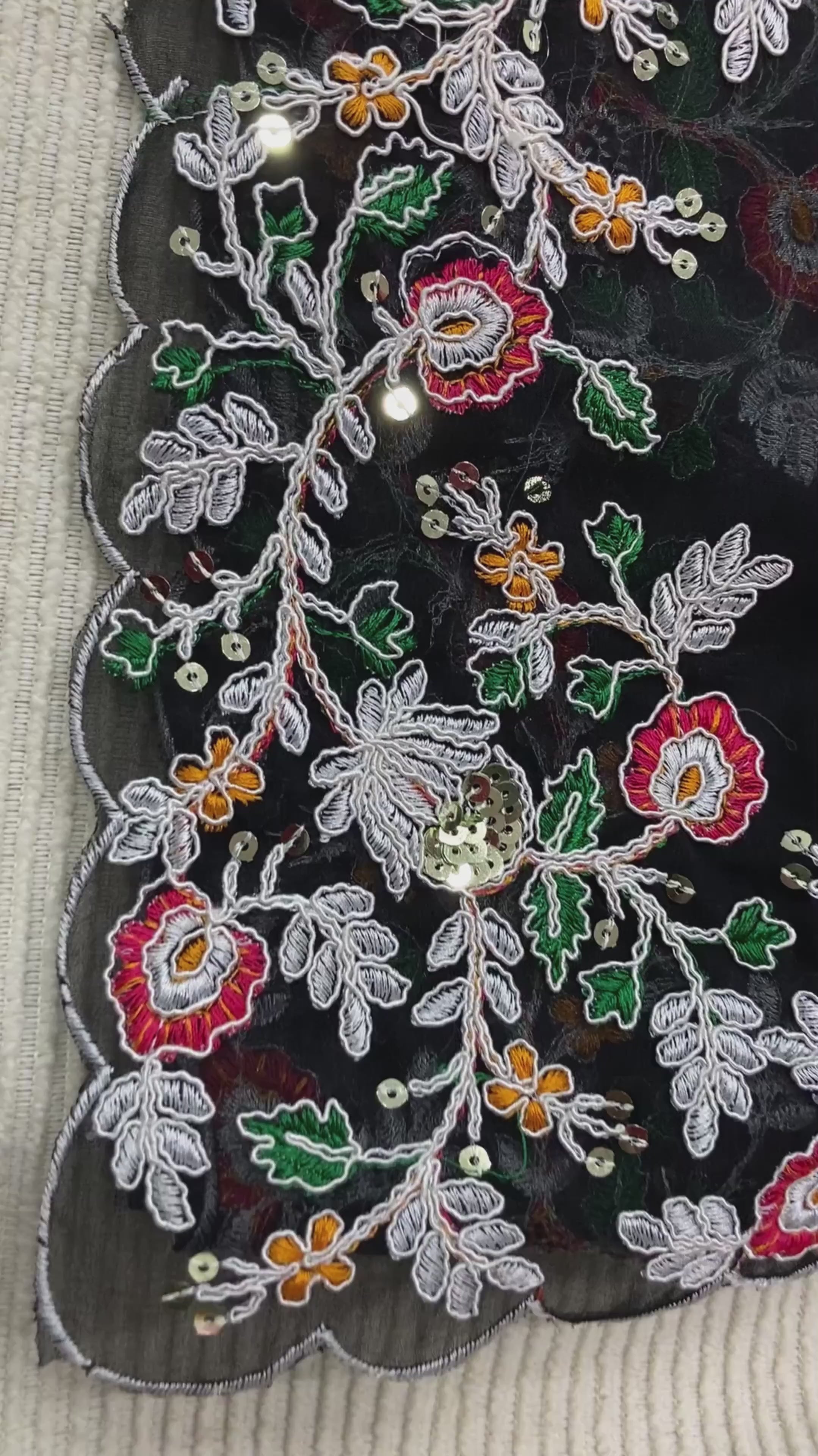 Modern Black Georgette Heavy Embroidery Work Saree