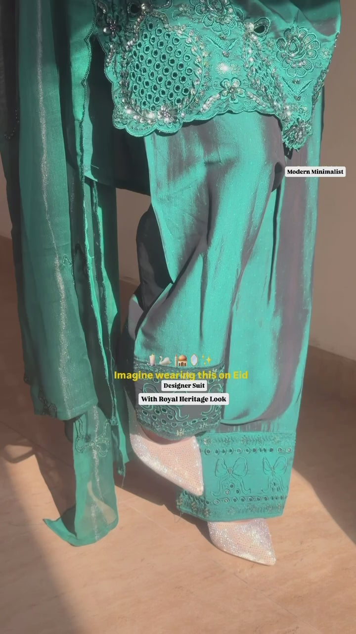 Moonlight Glam Rama Color Intricate Thred work Sharara Suit
